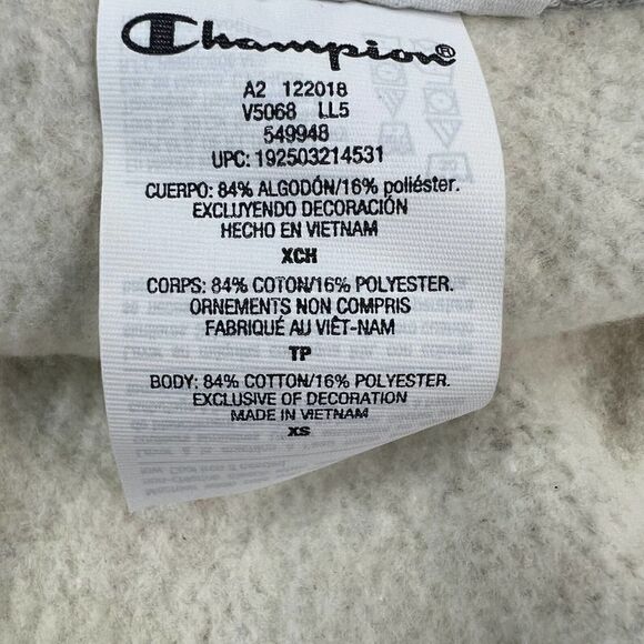 New Champion Men US XS Grey Full Zip Track Jacket Reverse Weave Colorblock  - Picture 8 of 9